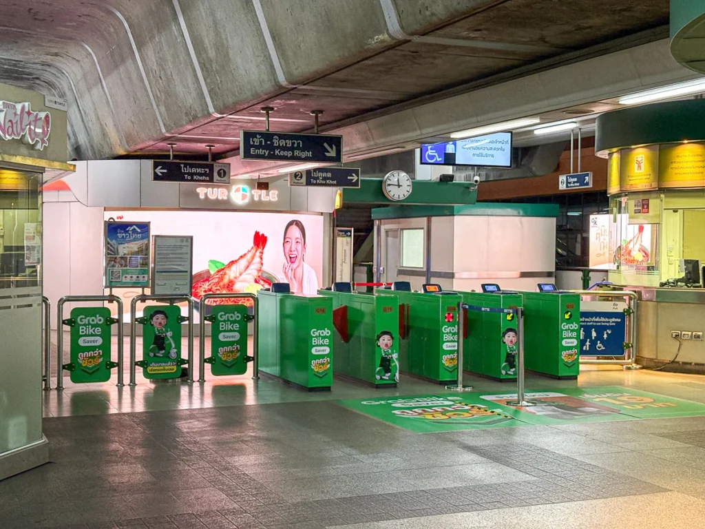The BTS Sky Train gate in bangkok, entrance and exit way.