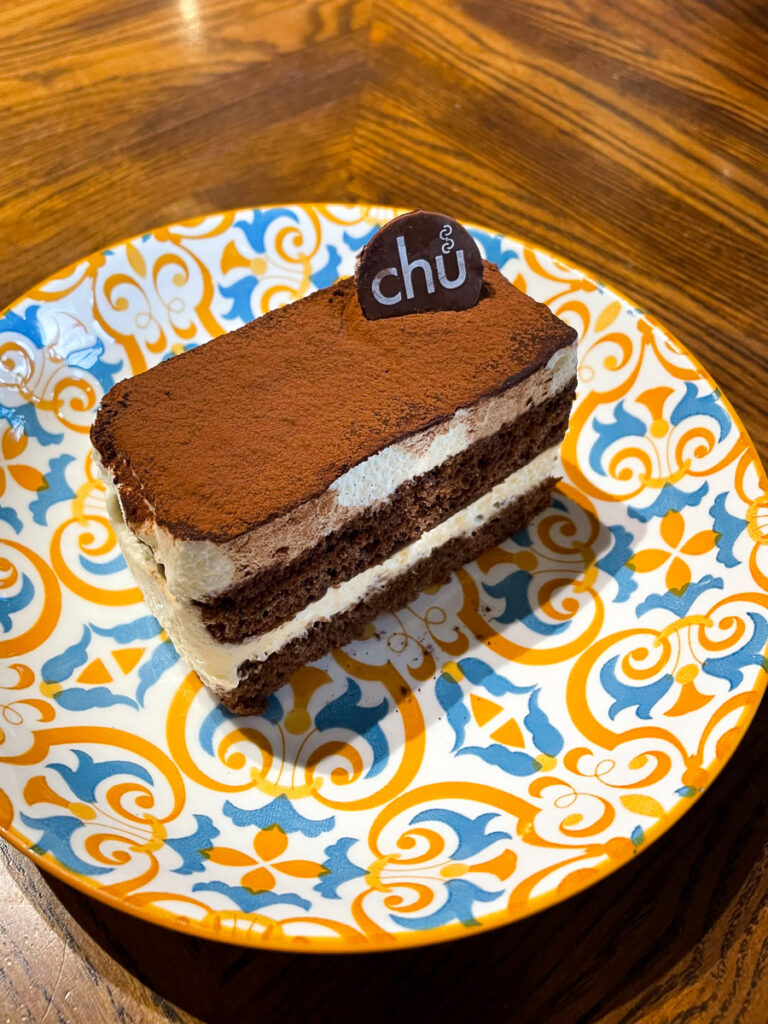 Tiramisu at Chu chocolate bar & cafe, Bangkok, a light and strong coffee flavour dessert done right.