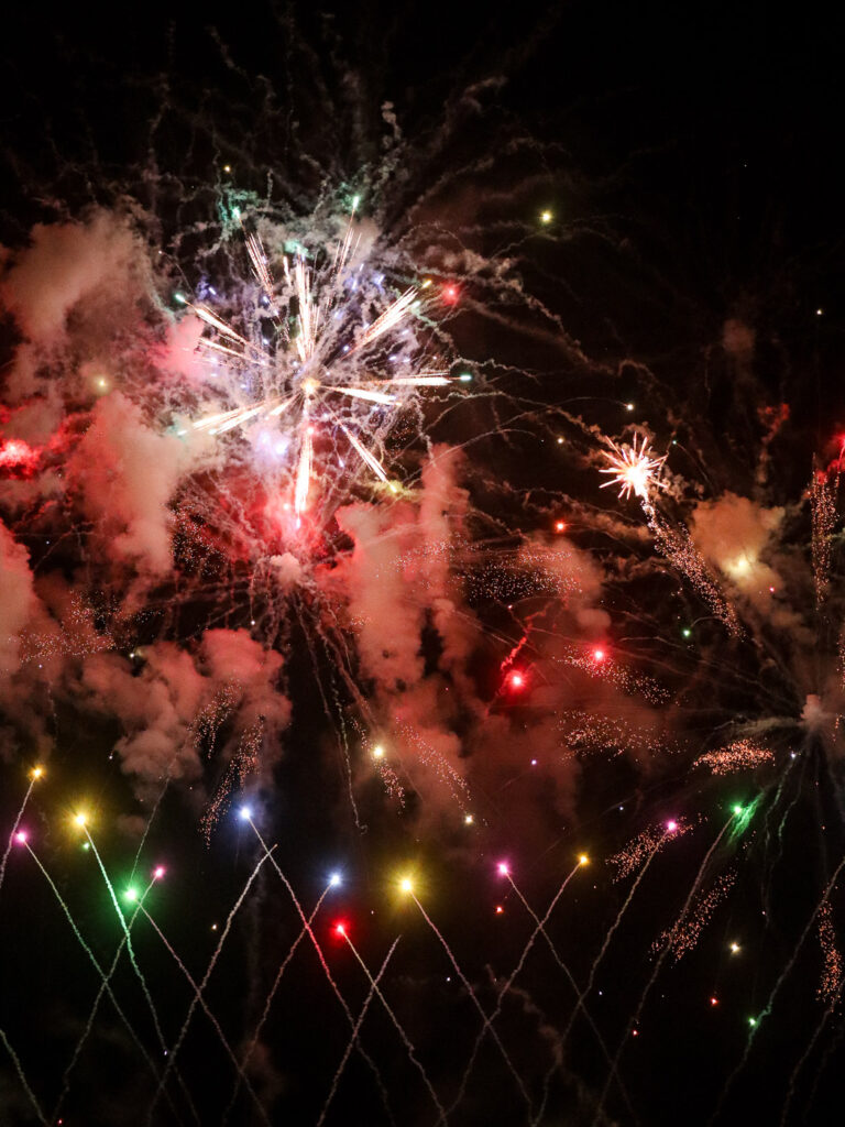 Dazzling array of colors from firework lighting up the sky of Okinawa.