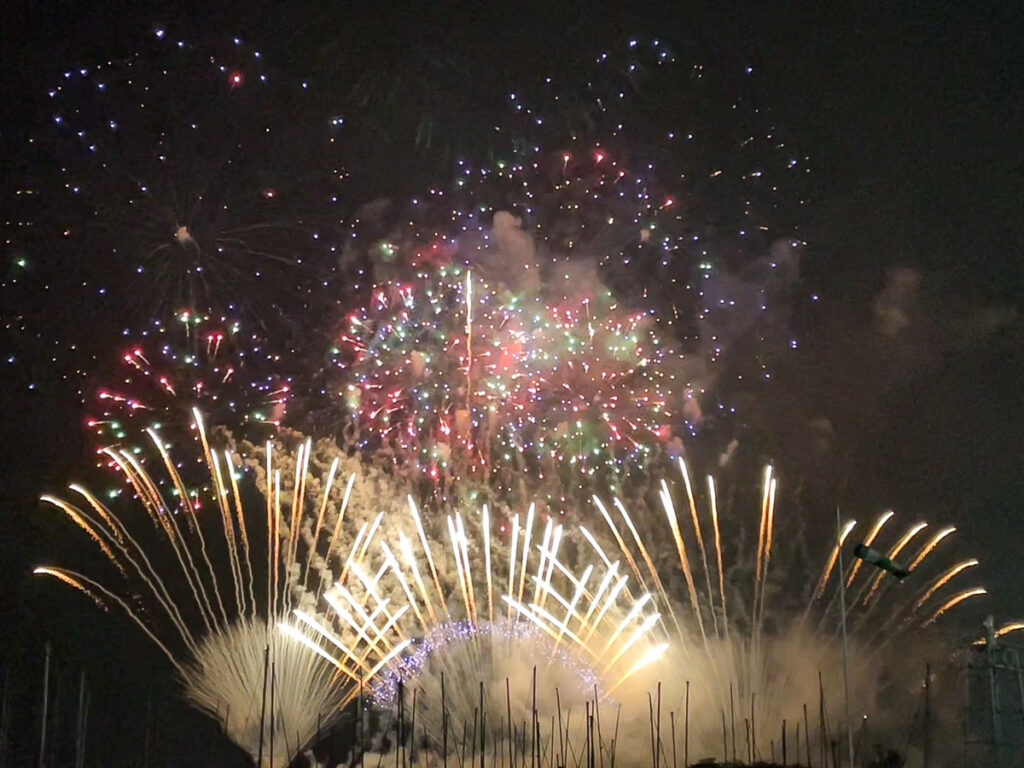 Firework beginning at Okinawa from a location further away from the site.