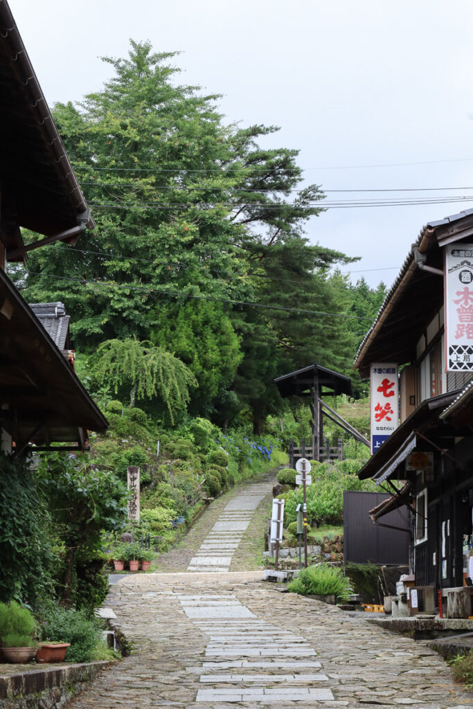 Magome-juku in Gifu, towards the end of the walkway, taken in summer with no people around, peaceful moment.