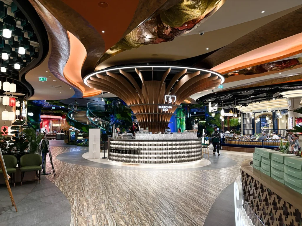 A modern mix with futuristic restaurant section in Siam Paragon Shopping Mall.