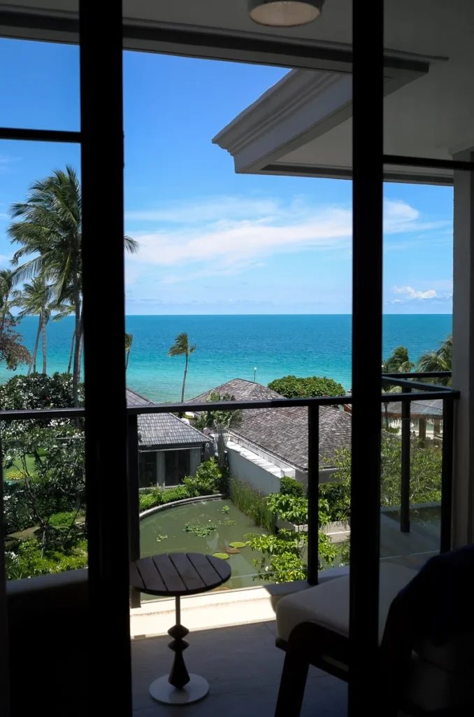 The deep blue colored sea as the afternoon sun shine down on the whole Samui Island.