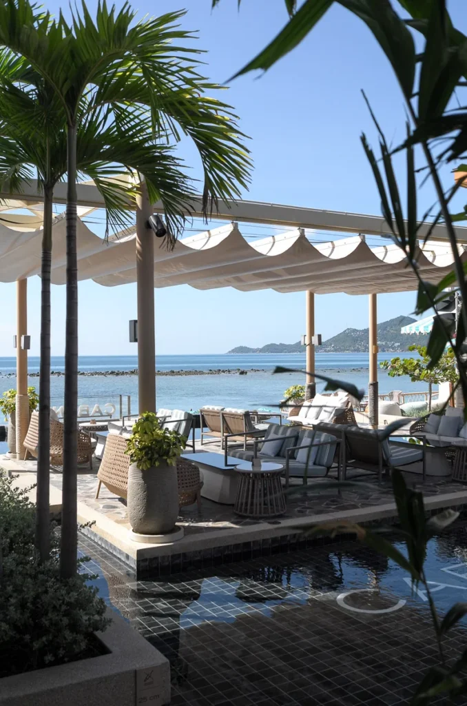 Beachfront area at Marasca Samui, a side of more lively atmosphere on an Island.