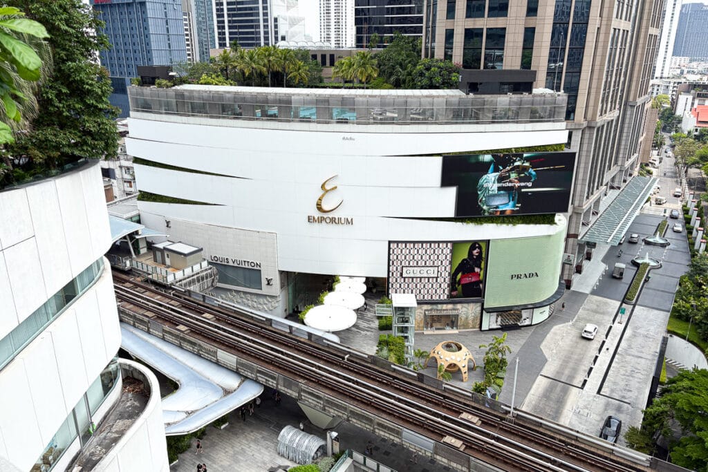Bangkok modern luxurious shopping mall, Emporium, the peak of modern city scape.