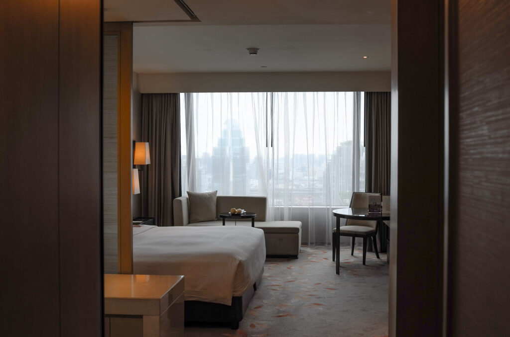 Okura Prestige Hotel Bangkok room interior, a modern Japanese style accomodation in the heart of Bangkok.