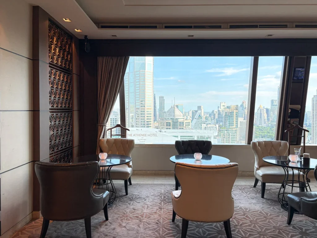A gorgeous view of Bangkok city center from the window of Okura Prestige Club Lounge.