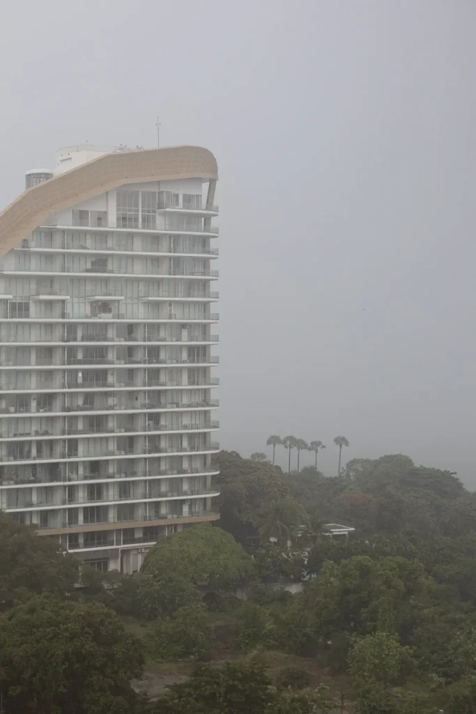 As the storm hit Pattaya visibility became very short.
