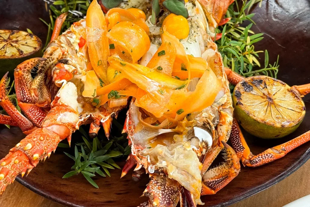 "Kuora" Fresh wood-fired crayfish at Ahi.