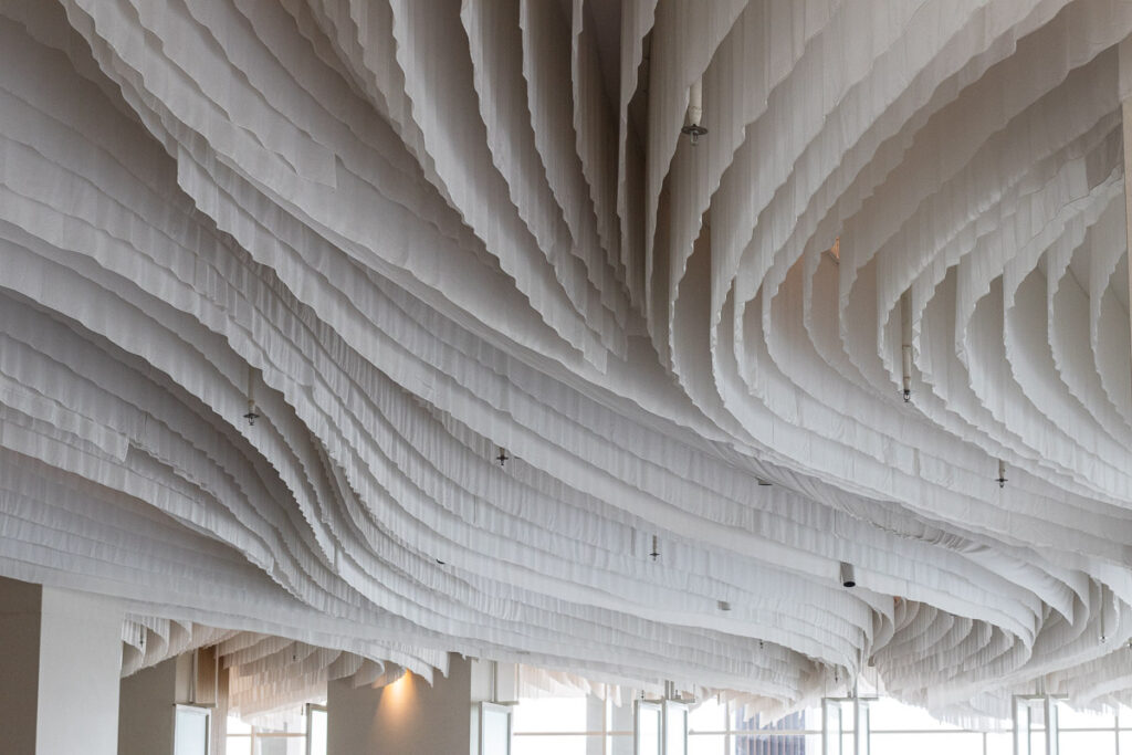 An interesting wave design ceiling at Hilton Pattaya.