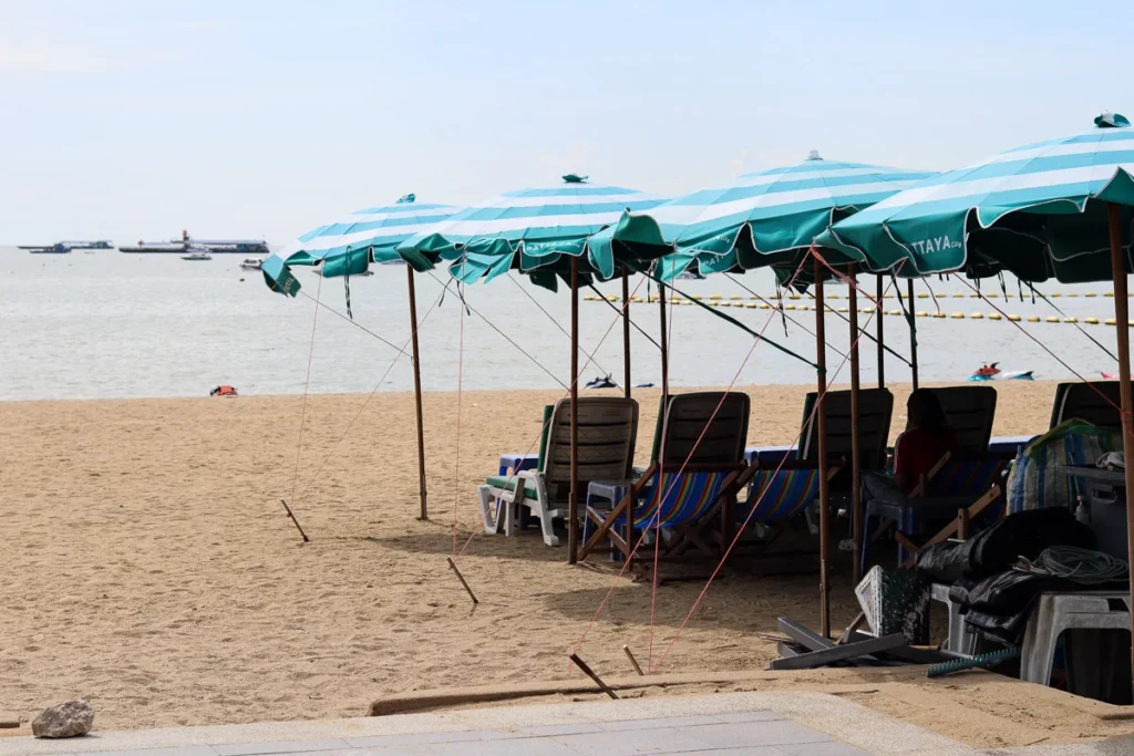 Pattaya Beach during the evening, an almost empty sight of the beach.