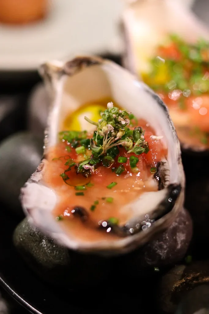 Fresh Marlborough Oyster at Rātā Restaurant, Queenstown.