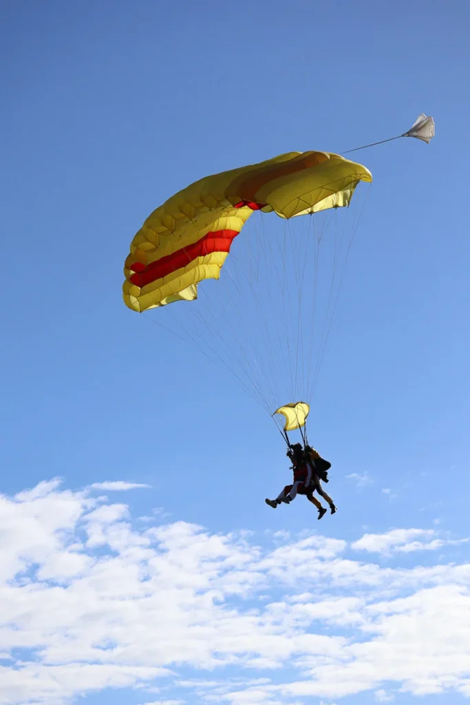 The end of a skydiving experience in Taupo, moments before touching down on the ground.