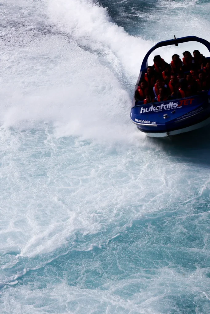 A thrilling boat ride, the Hukafalls Jet, a fun way to experience the nature.