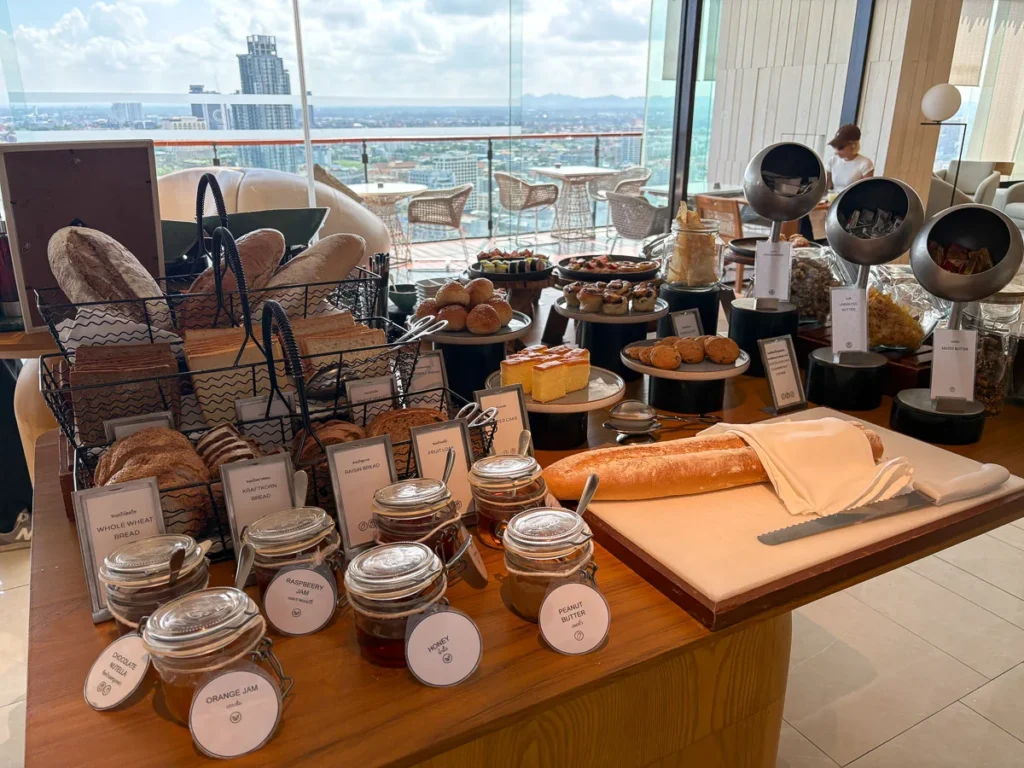 Executive lounge breakfast at Hilton Pattaya, a more private hotel breakfast experience.