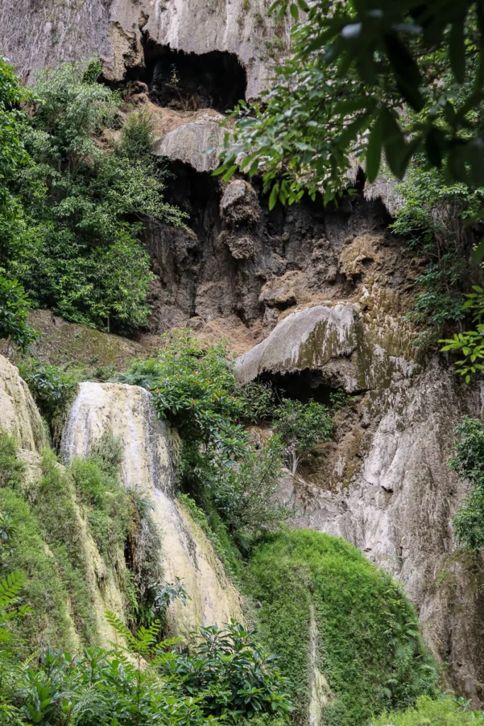 The 7th level of Erawan Falls, a dryer time for the waterfall.