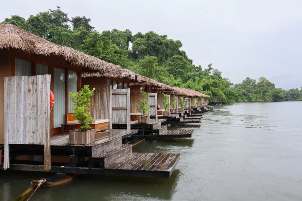 Cherlynn resort, Kanchanaburi, a floating hotel on Khwae Noi River with jungle feel.
