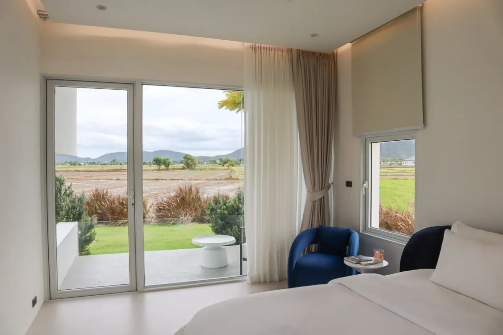 An elevated stay in luxury villa of Miti-Tikaan, bedroom with a view.