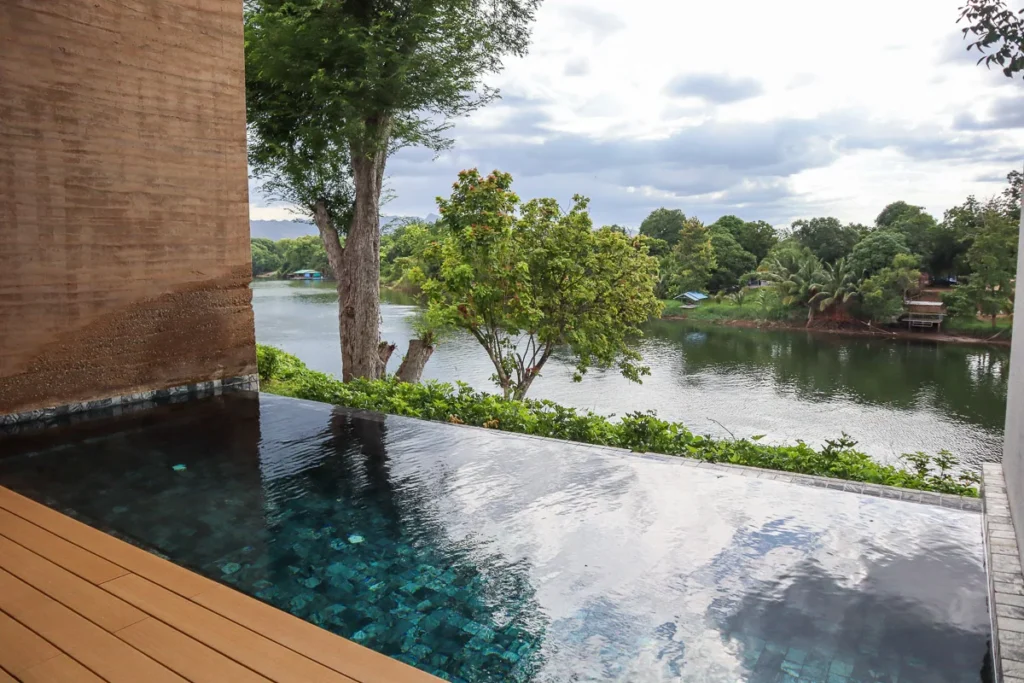 Private pool villa's swimming pool at Tara Villa Kanchanaburi standard villa.