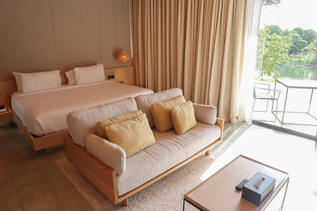 A private pool villa bedroom at Tara Villa Kanchanaburi