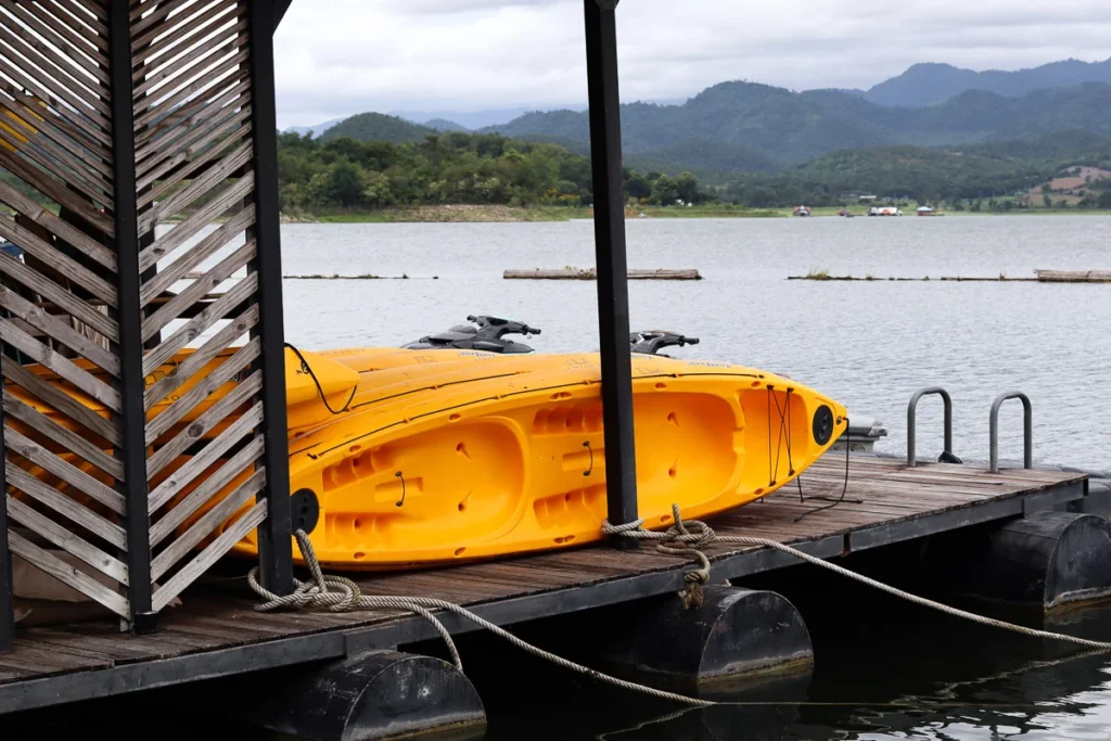 Kayak on the dam, in Kanchanaburi