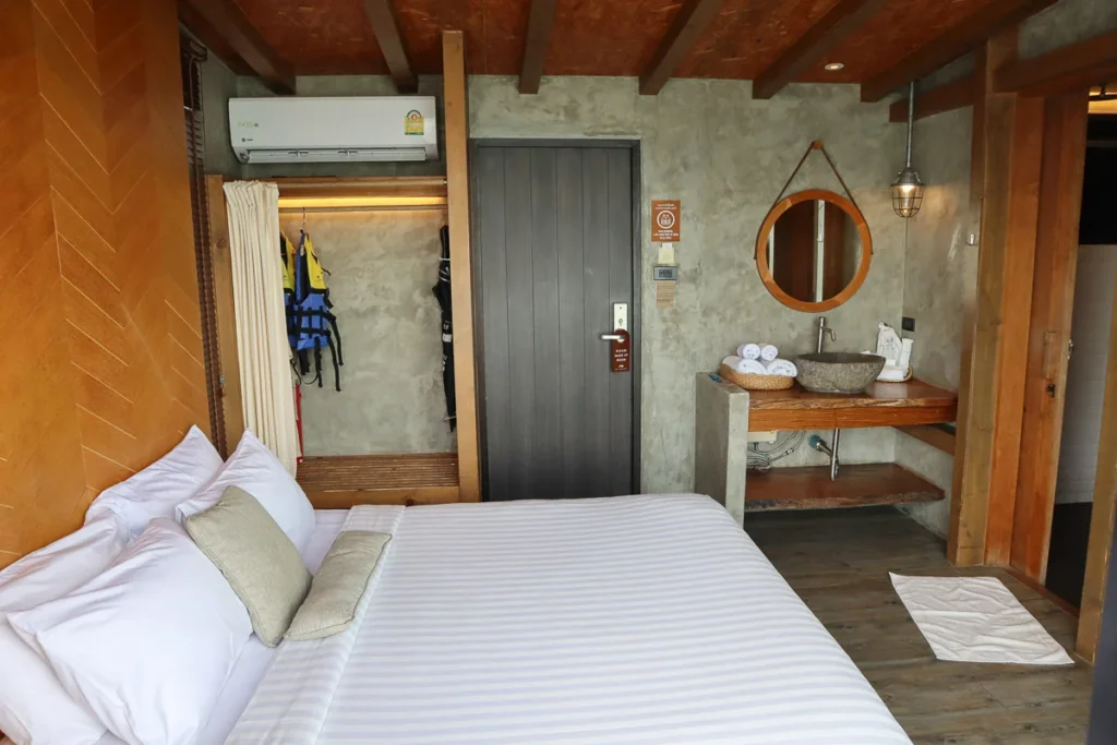 floating hotel interior at Z9 Kanchanaburi, standard room.