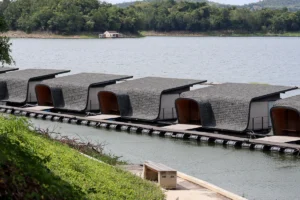 Z9 Resort floating hotel Kanchanaburi, impressive architecture exterior.